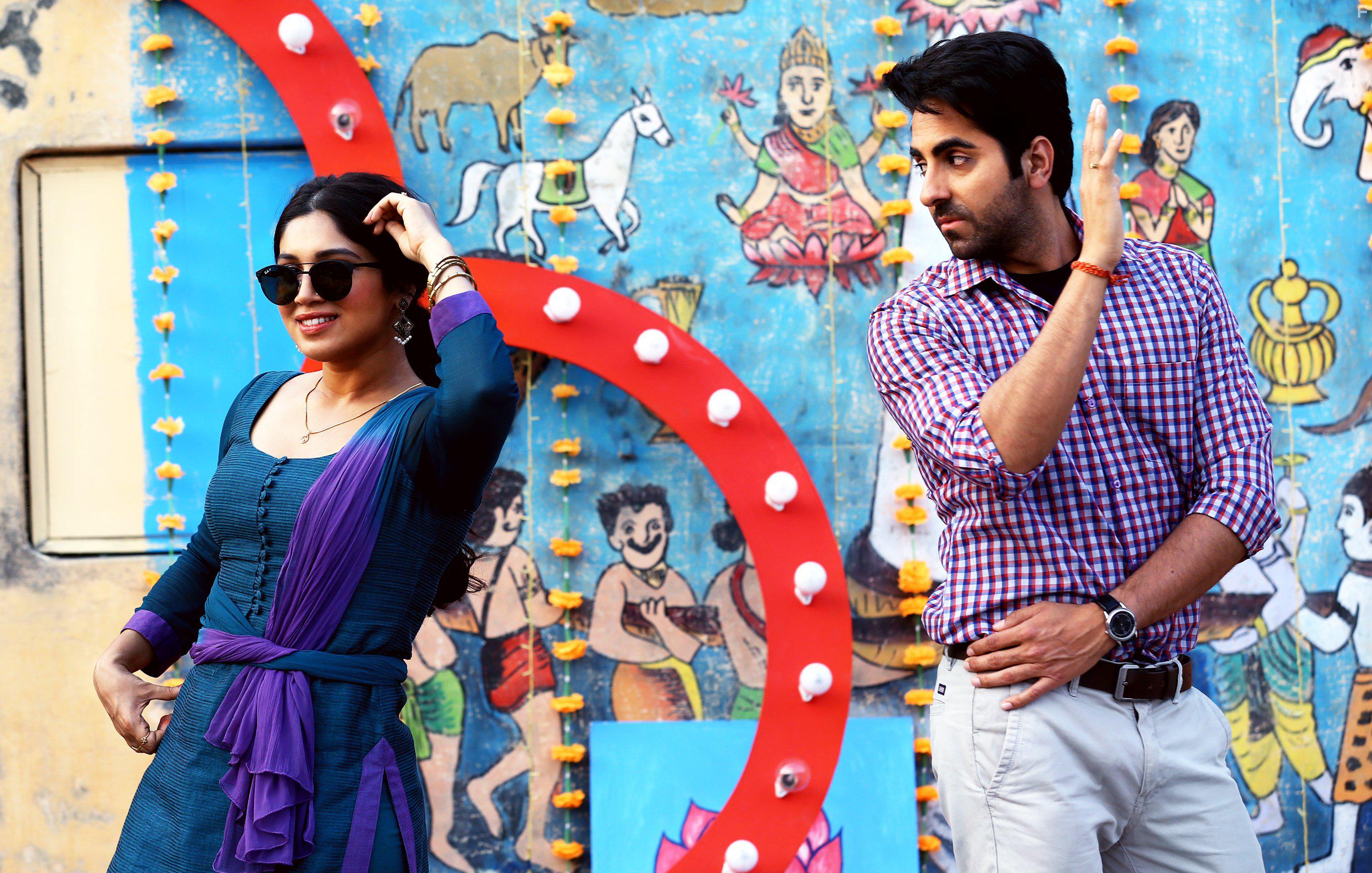 Ayushmann Khurrana and Bhumi Pednekar in Shubh Mangal Saavdhan (2017)