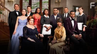 Eva Tamargo, Crystal R. Fox, Peter Parros, John Schneider, Gavin Houston, Angela Robinson, Renee Lawless, Tika Sumpter, Aaron O'Connell, Tyler Lepley, and Jaclyn Betham in The Haves and the Have Nots (2013)