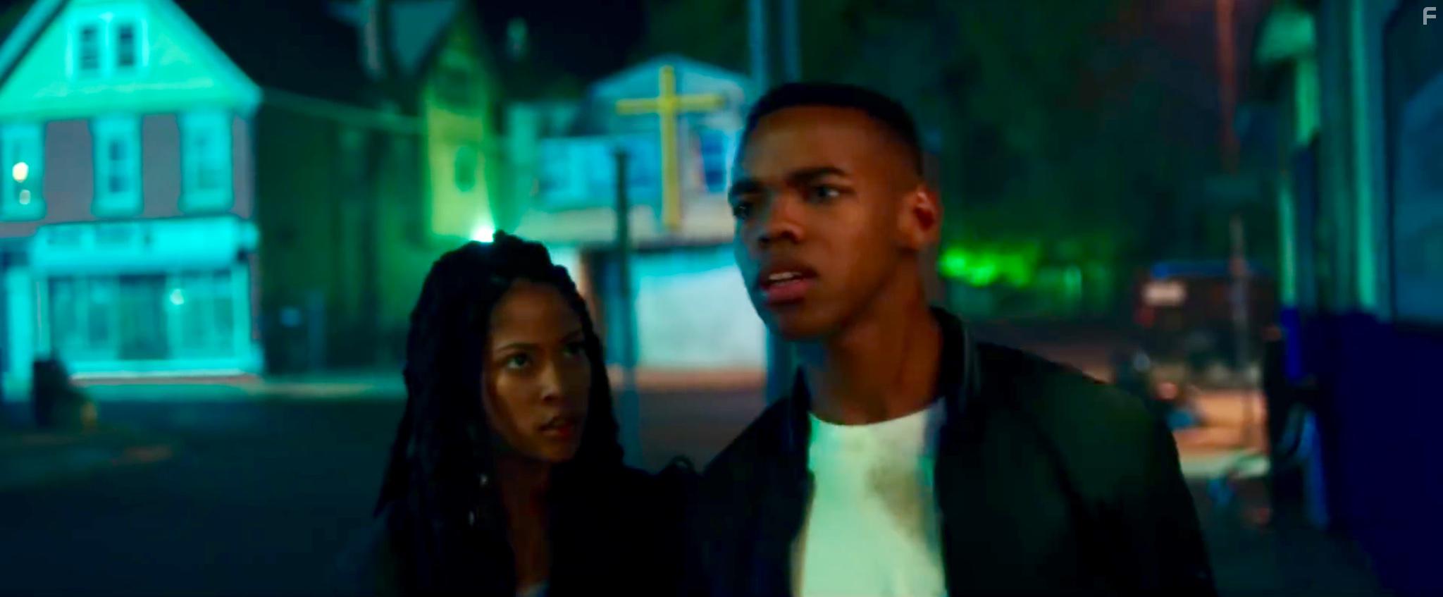 Joivan Wade and Lex Scott Davis in The First Purge (2018)