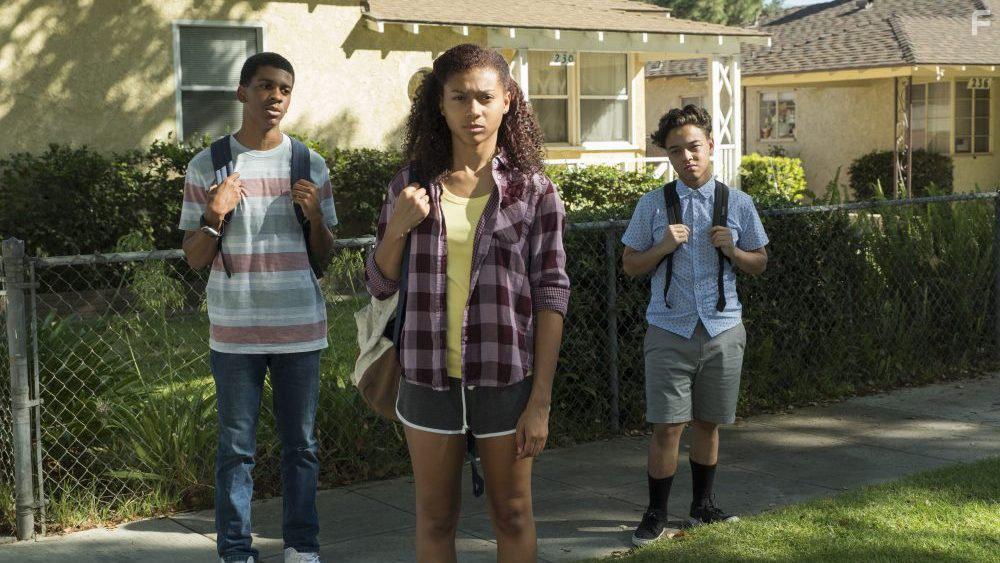 Brett Gray, Jason Genao, and Sierra Capri in On My Block (2018)