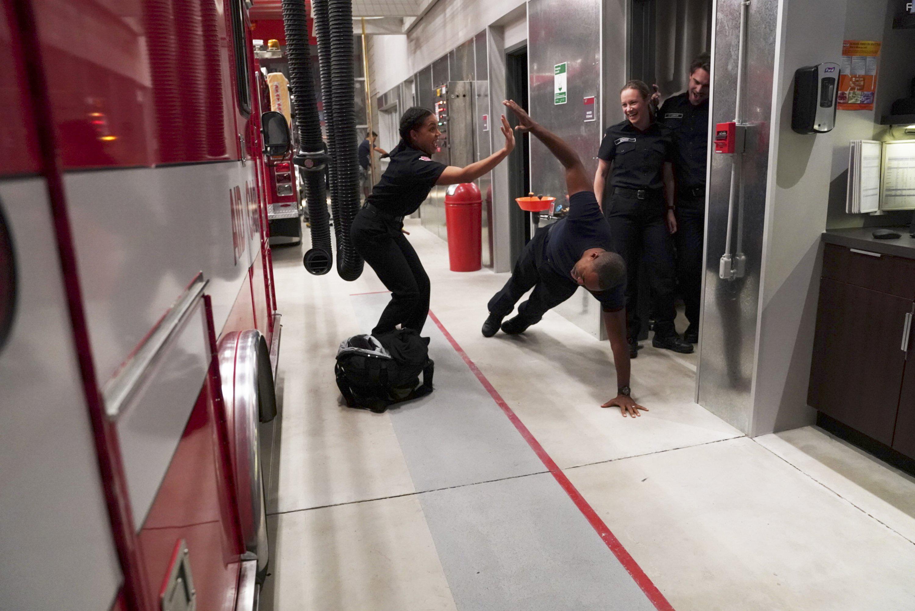 Jason George, Danielle Savre, and Barrett Doss in Station 19 (2018)