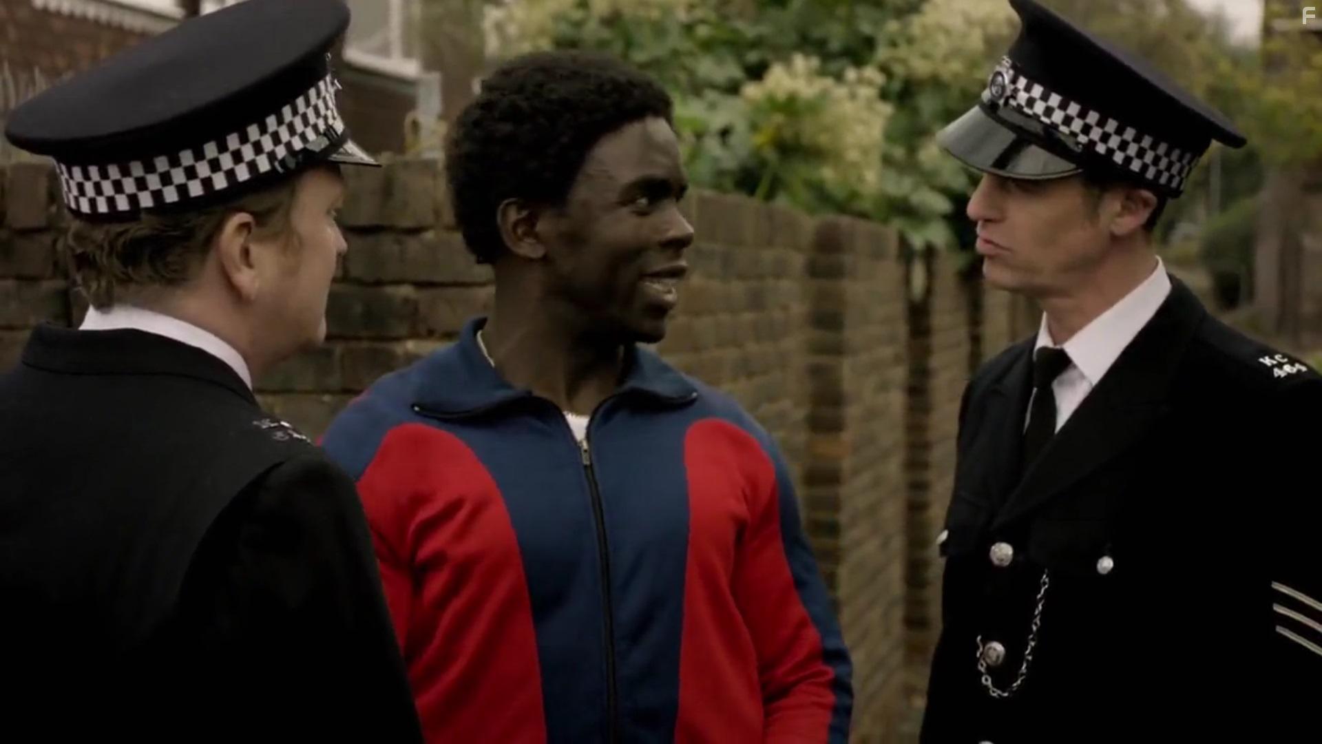 Simon Sherlock, Dickon Tolson, and Jimmy Akingbola in In the Long Run (2018)