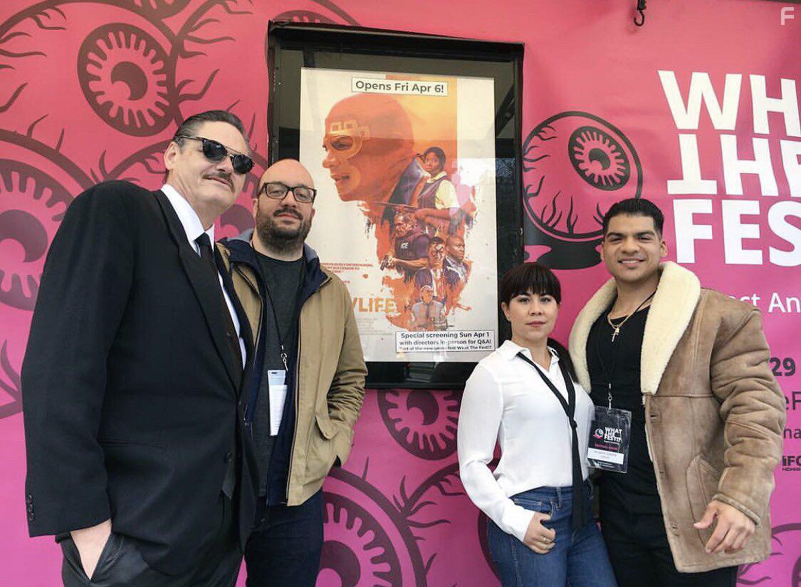 Mark Burnham, Ryan Prows, Santana Dempsey, and Ricardo Adam Zarate at an event for Lowlife (2017)