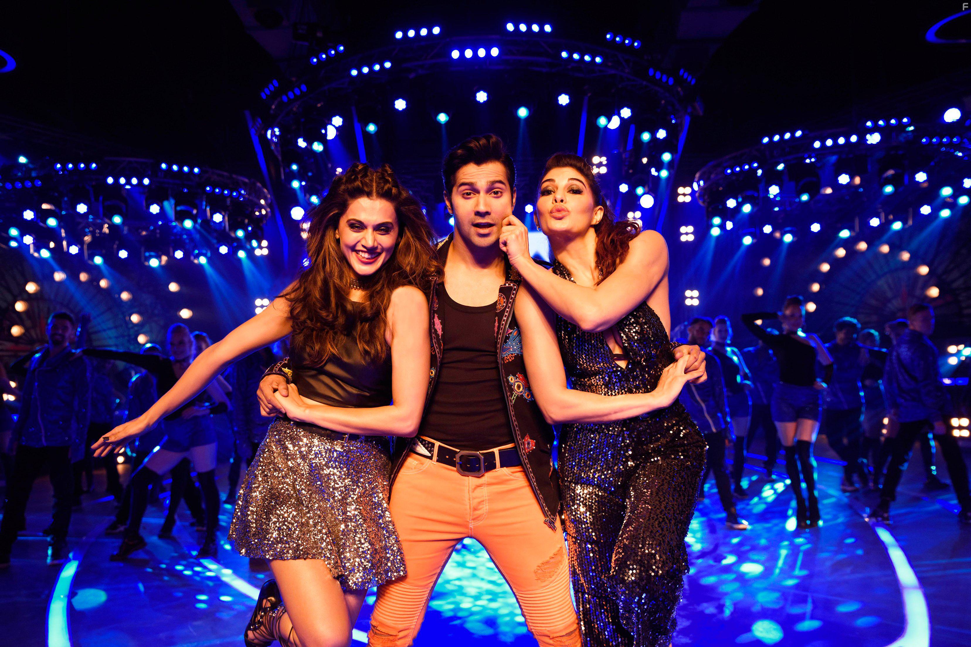 Jacqueline Fernandez, Varun Dhawan, and Tapsee Pannu in Judwaa 2 (2017)