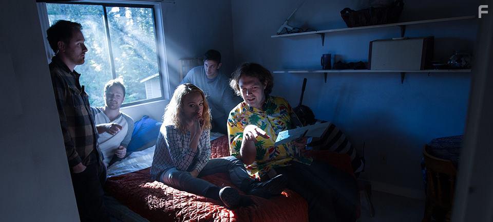 Jessica on the set of The Hollow Ones with director Jeremy Lutter and cinematographers Nelson and Graham Talbot.