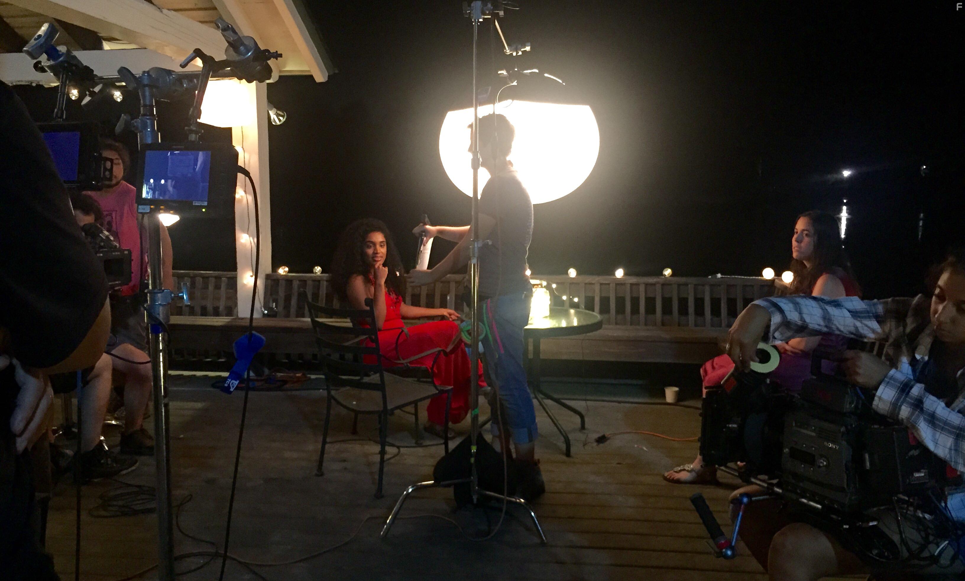 Jennifer Brito on set shooting "Keep The Change"