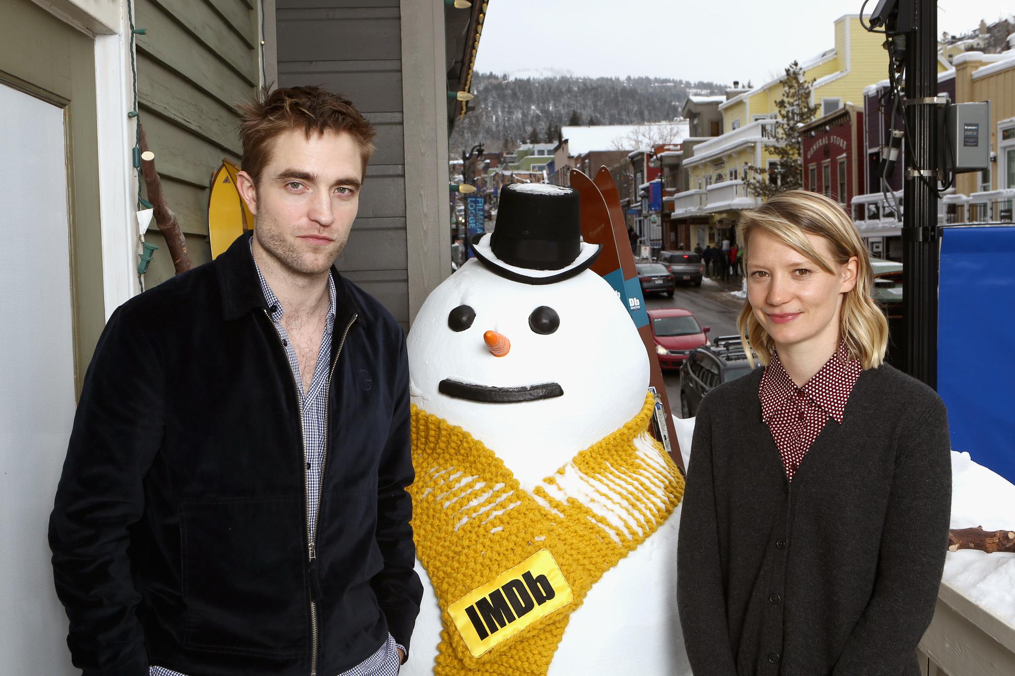 Robert Pattinson and Mia Wasikowska at an event for Damsel (2018)