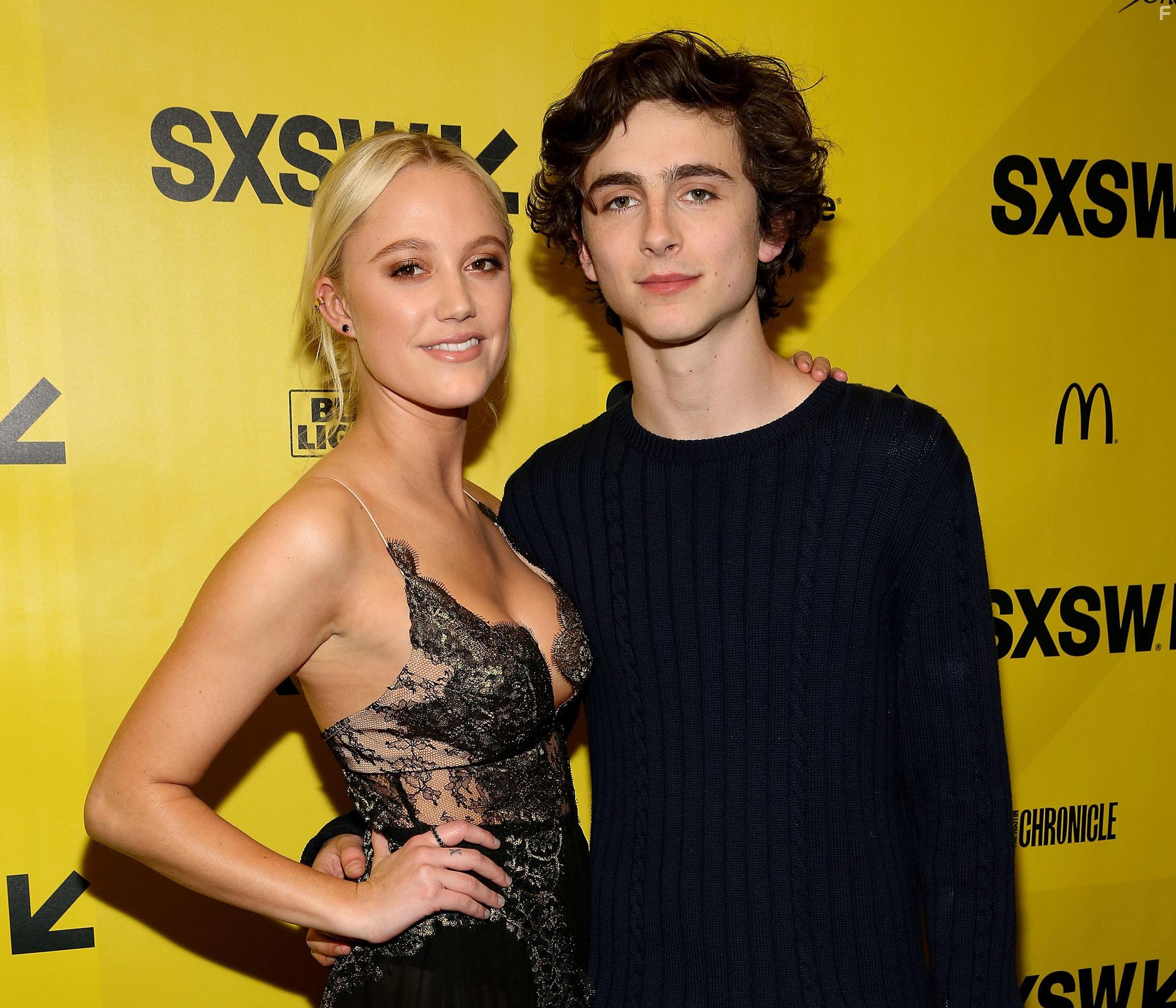 Maika Monroe and Timothe Chalamet at an event for Hot Summer Nights (2017)