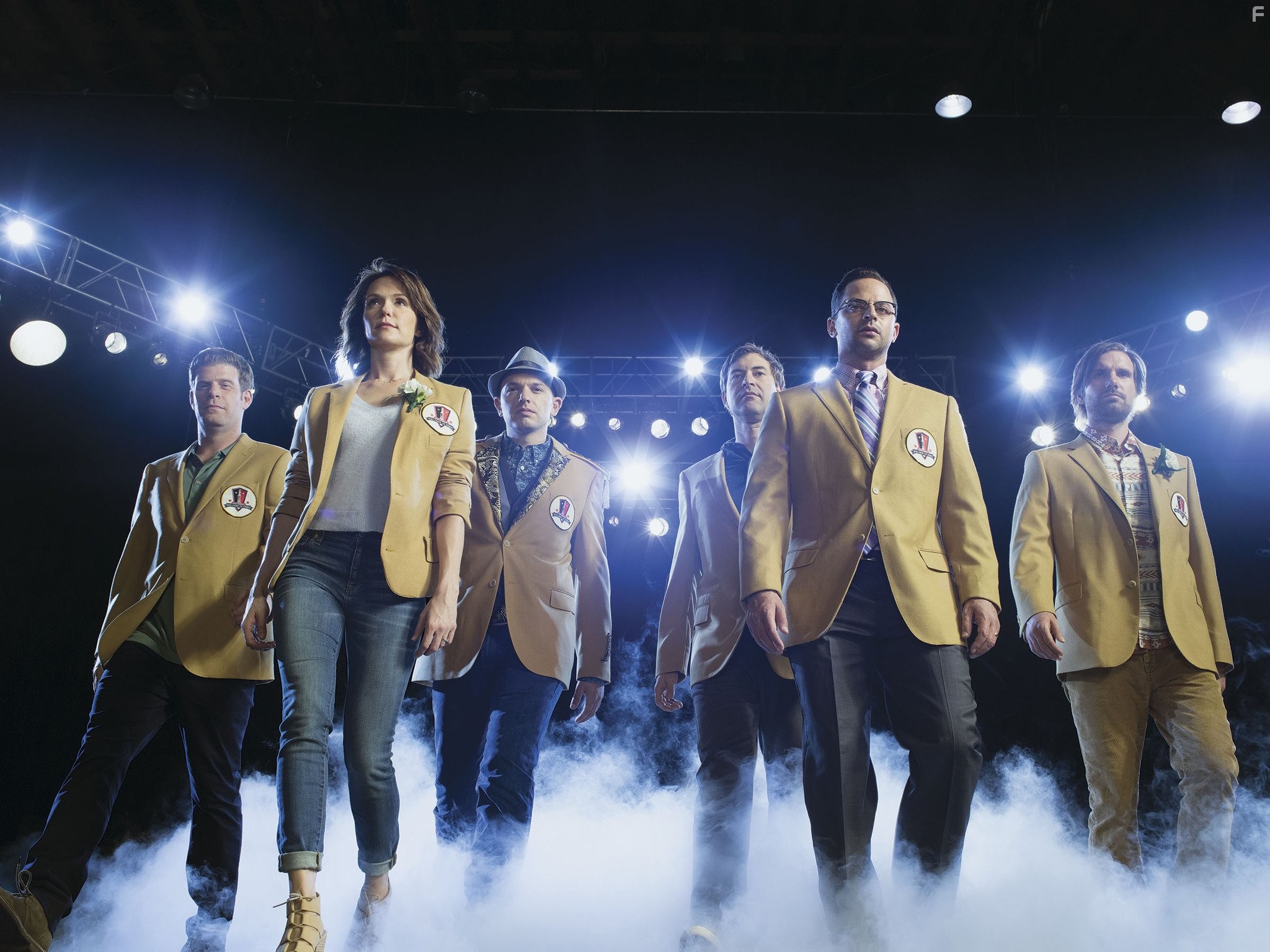 Mark Duplass, Katie Aselton, Paul Scheer, Jonathan Lajoie, Stephen Rannazzisi, and Nick Kroll in Лига (2009)