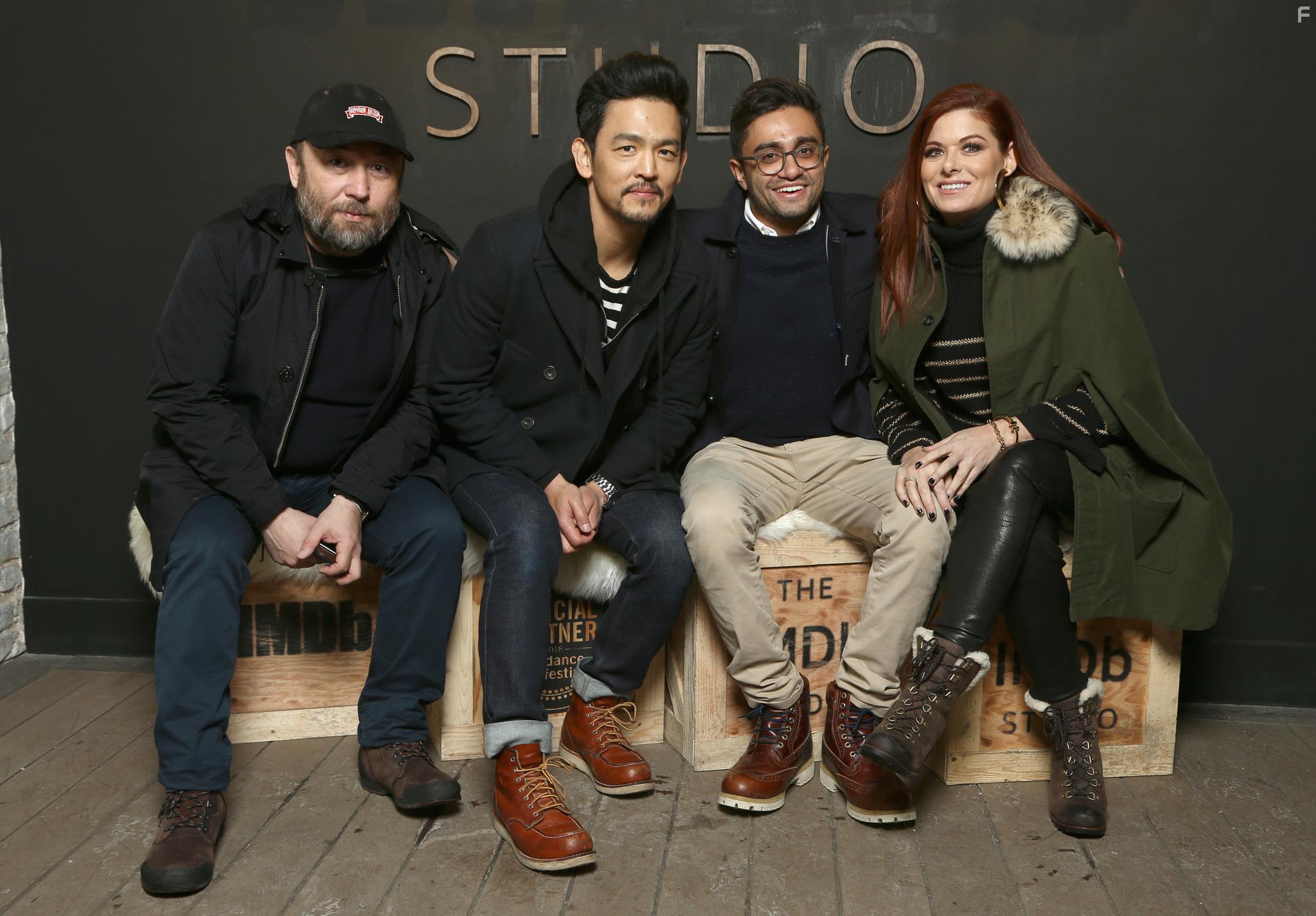Debra Messing, Timur Bekmambetov, John Cho, and Aneesh Chaganty at an event for Searching (2018)