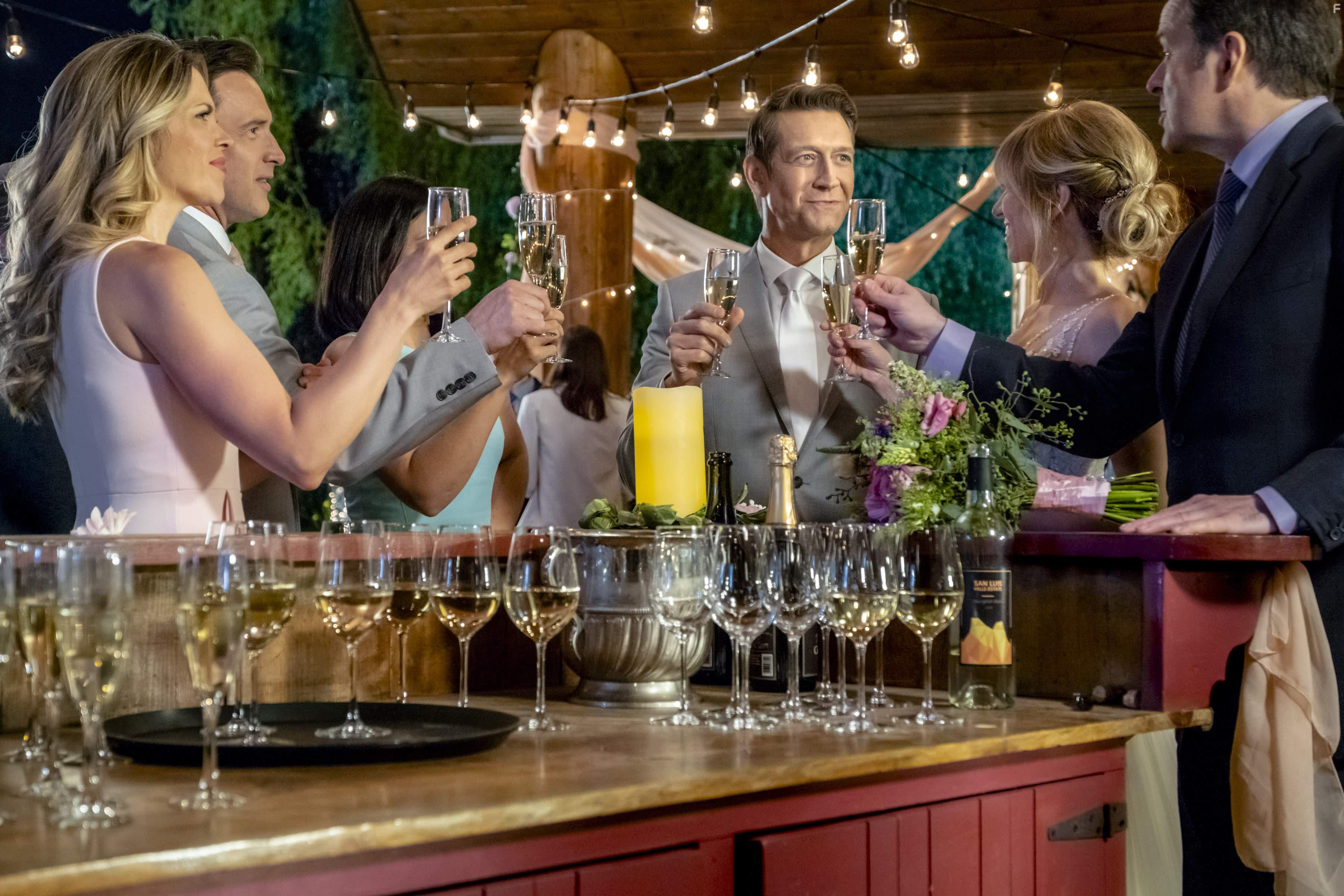 Robert Gant, Debbie Gibson, Ken Tremblett, Pascale Hutton, and Lane Edwards in Wedding of Dreams (2018)