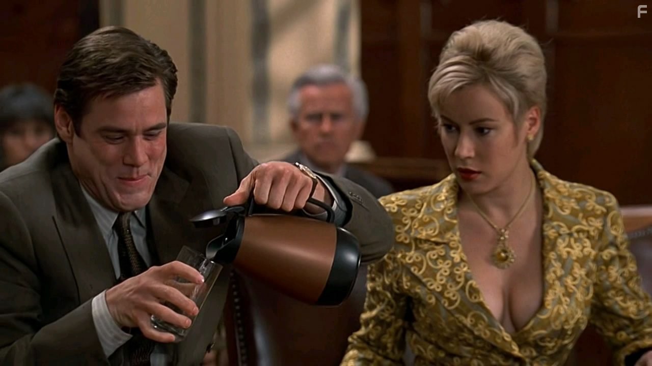 Jim Carrey and Jennifer Tilly in Лжец, лжец (1997)