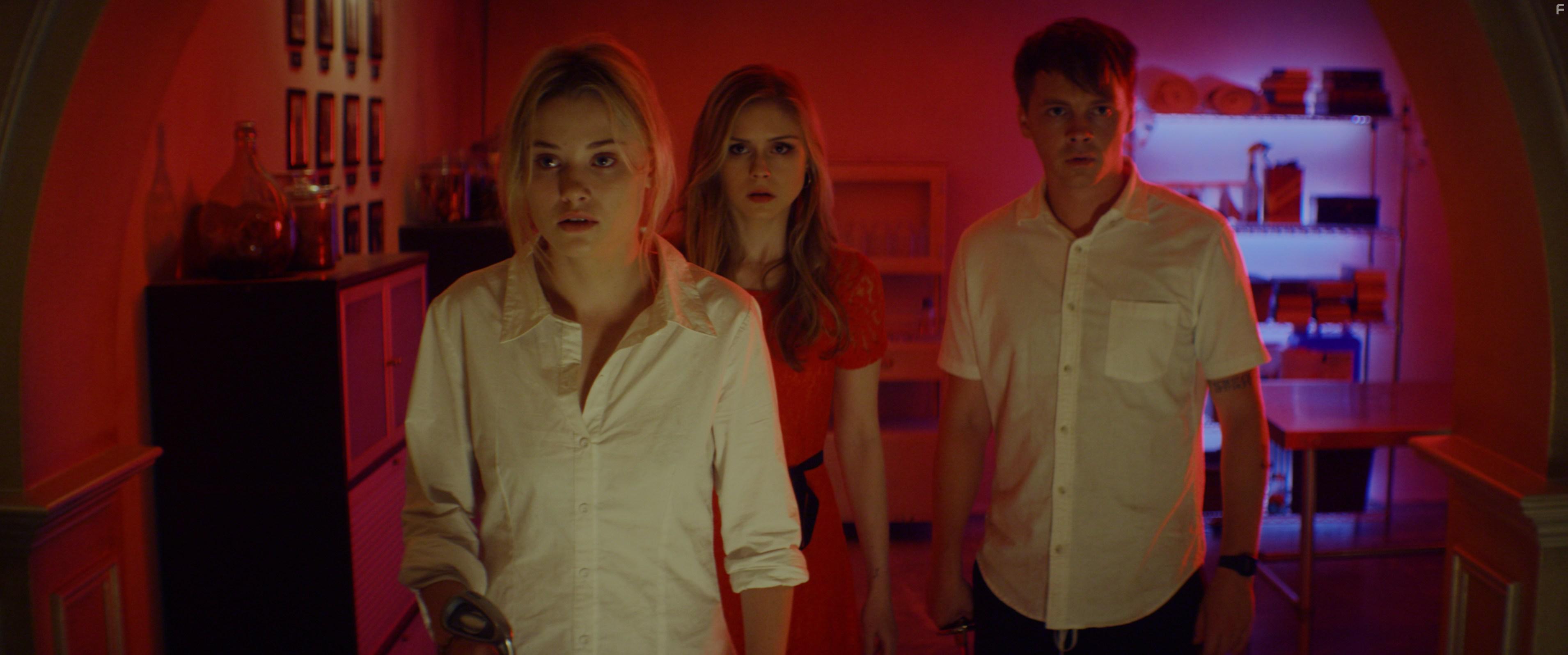 Erin Moriarty, Virginia Gardner, and Sam Strike in Monster Party (2018)
