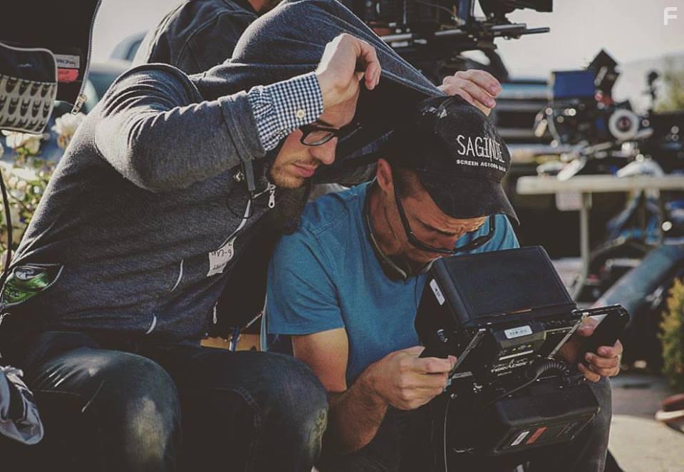 Writer/Director Chris von Hoffmann and DP Tobias Deml on set of feature film, "Monster Party."