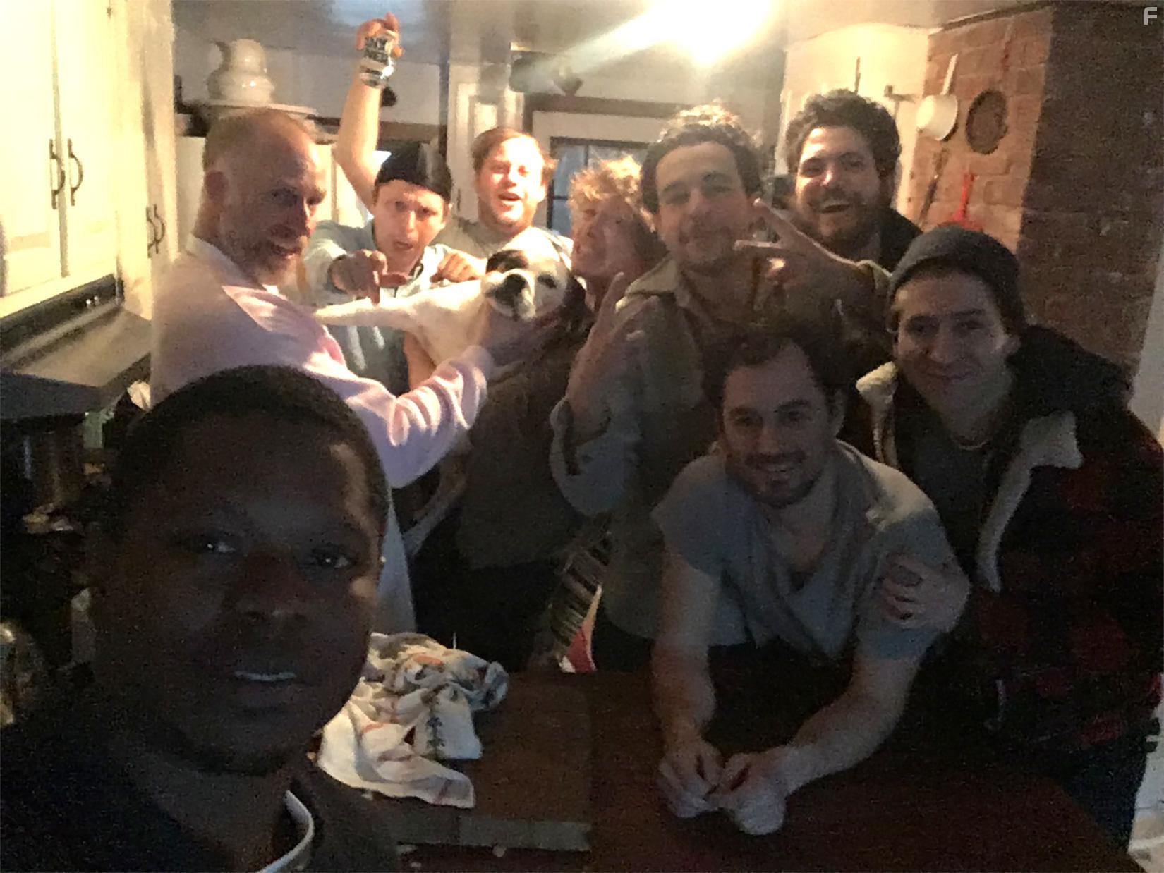 Max Born, Michael Cera, Roddy Bottum, Michael Zegen, Caleb Landry Jones, Philip Ettinger, Christopher Abbott, and Jason Mitchell in Tyrel (2018)