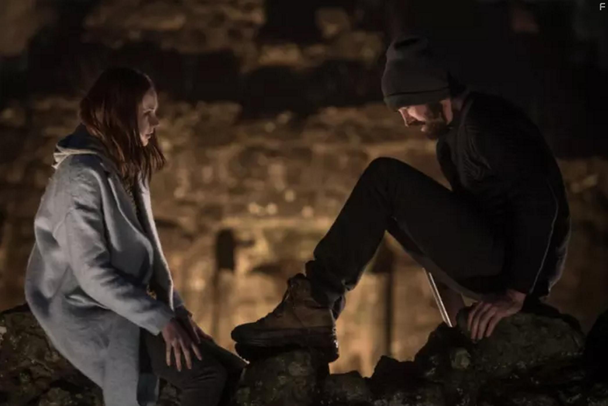 Lee Pace and Karen Gillan in The Party's Just Beginning (2018)