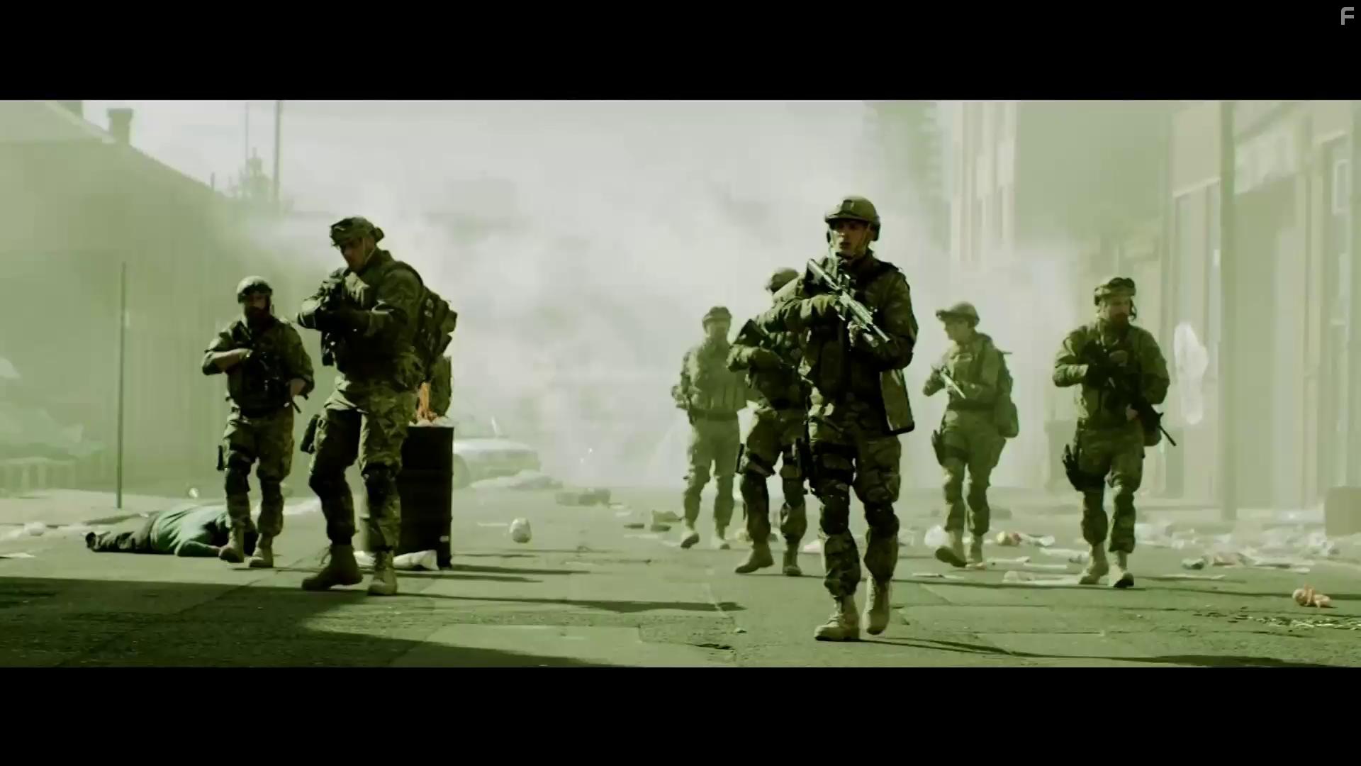 Carlos Gallardo, Oris Erhuero, Mark Strange, Katarina Leigh Waters, Joshua Dickinson, and Martyn Ford in Redcon-1 (2018)