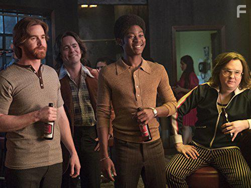 Michael Angarano, Clark Duke, Andrew Santino, and RJ Cyler in I'm Dying Up Here (2017)