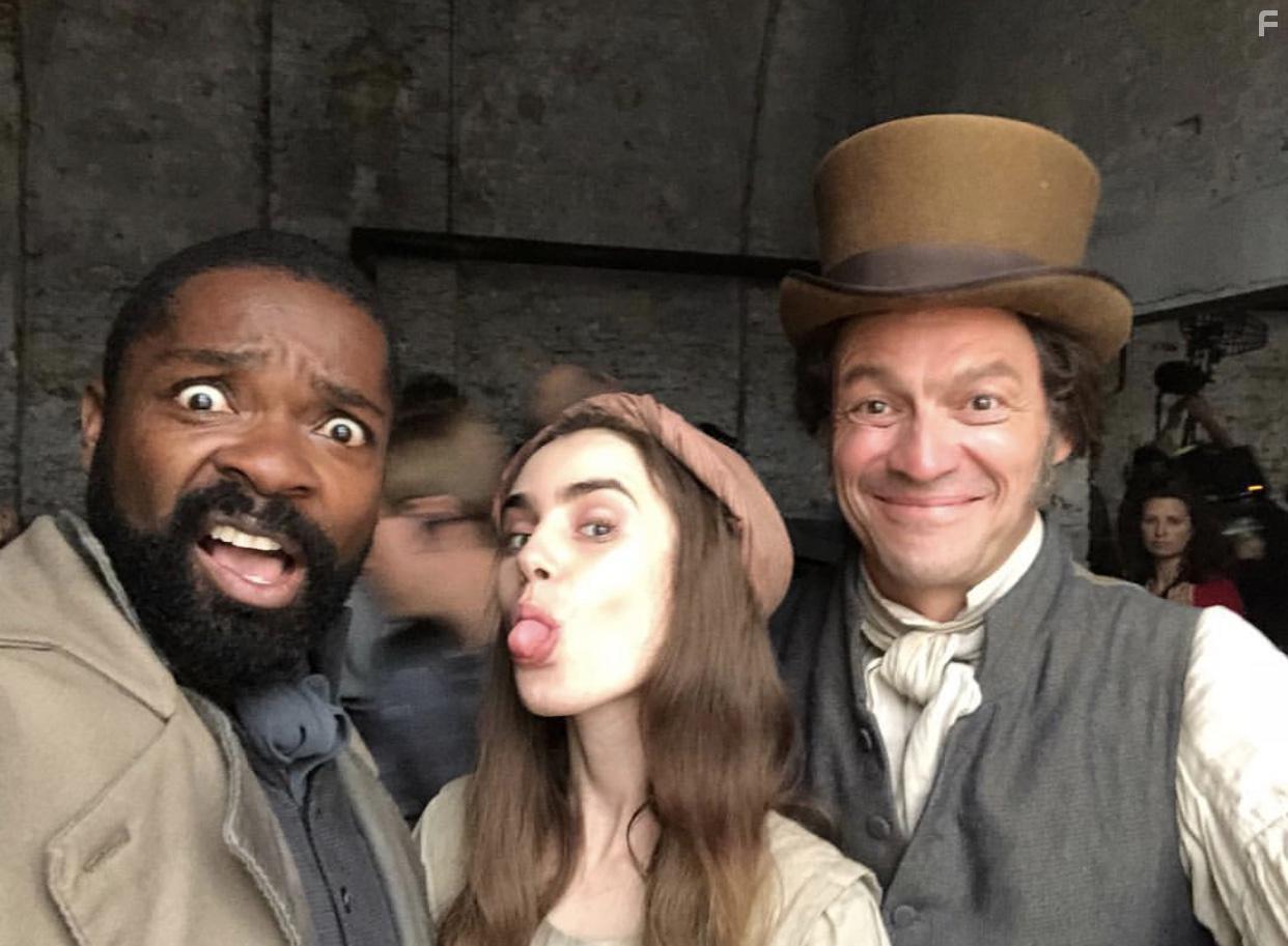 Dominic West and Lily Collins in Les Misrables (2018)