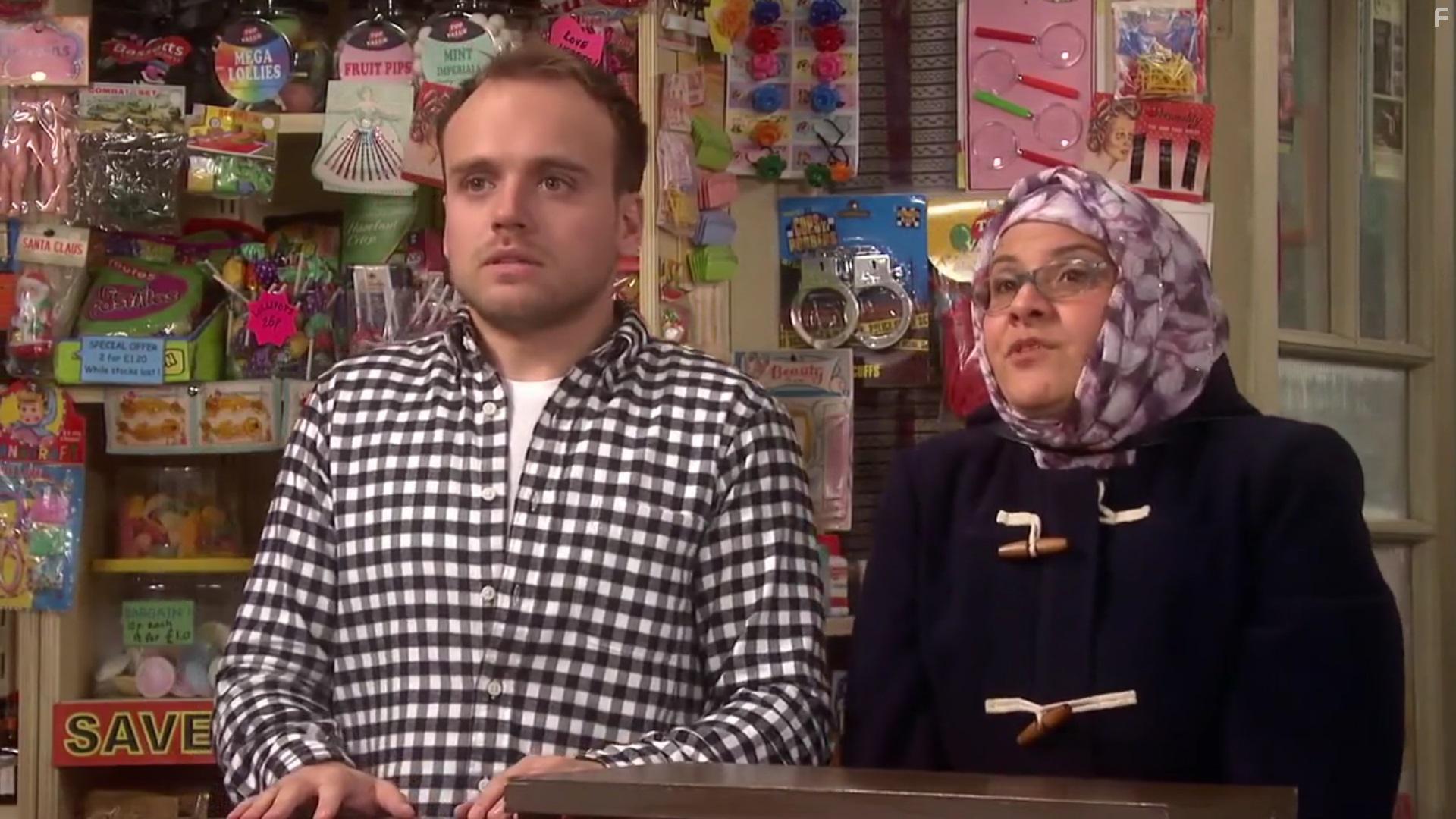 Nina Wadia and James Baxter in Still Open All Hours (2013)