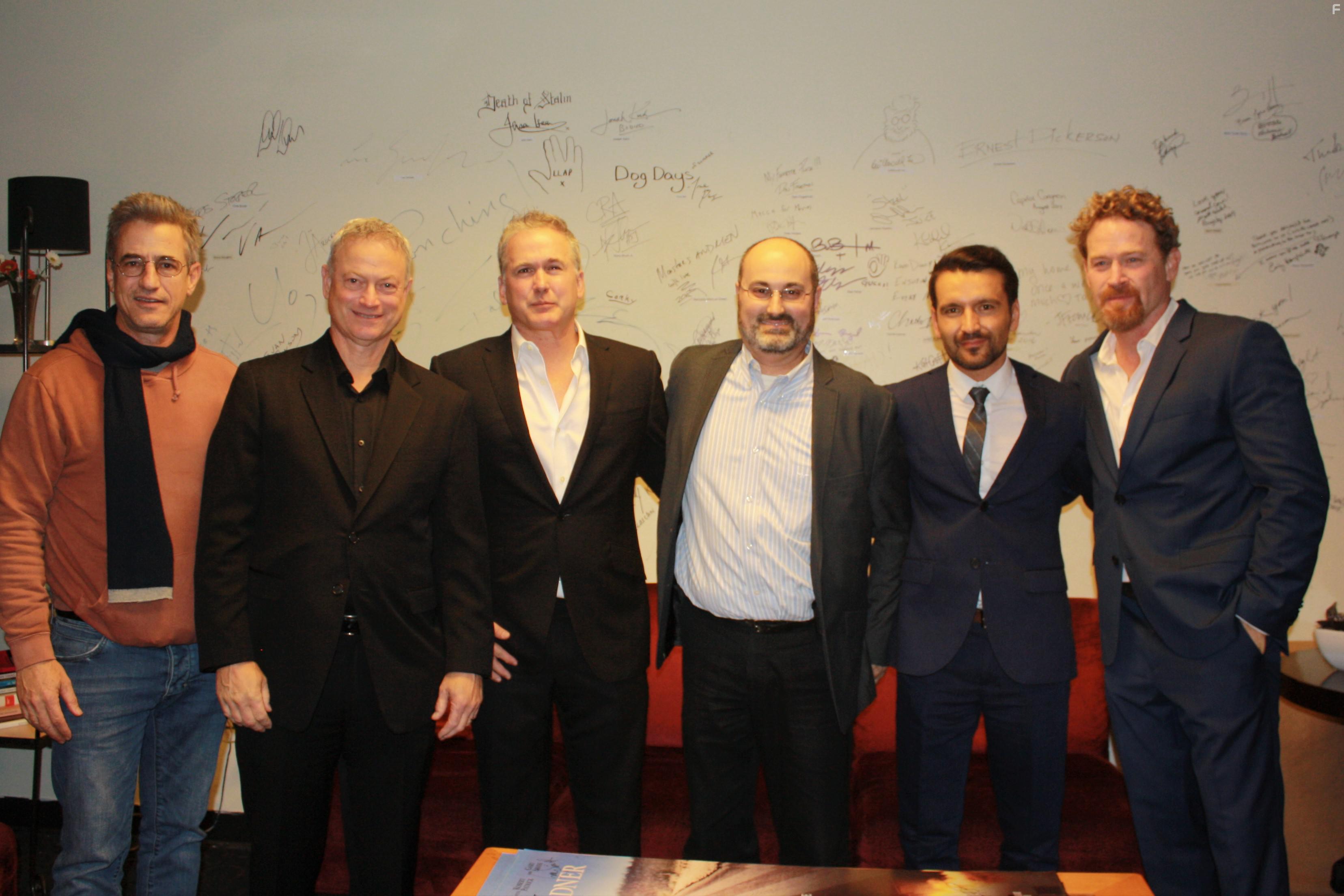 Dermot Mulroney, Gary Sinise, Max Martini, Michael Hagerty, Luis Bordonada, and Luis Stefanon at an event for SGT. Will Gardner (2019)