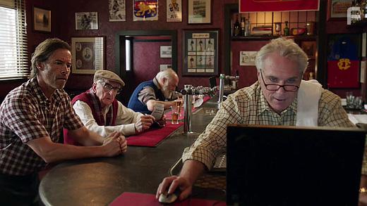 Guy Pearce, Roy Billing, and John Flaus in Jack Irish (2016)
