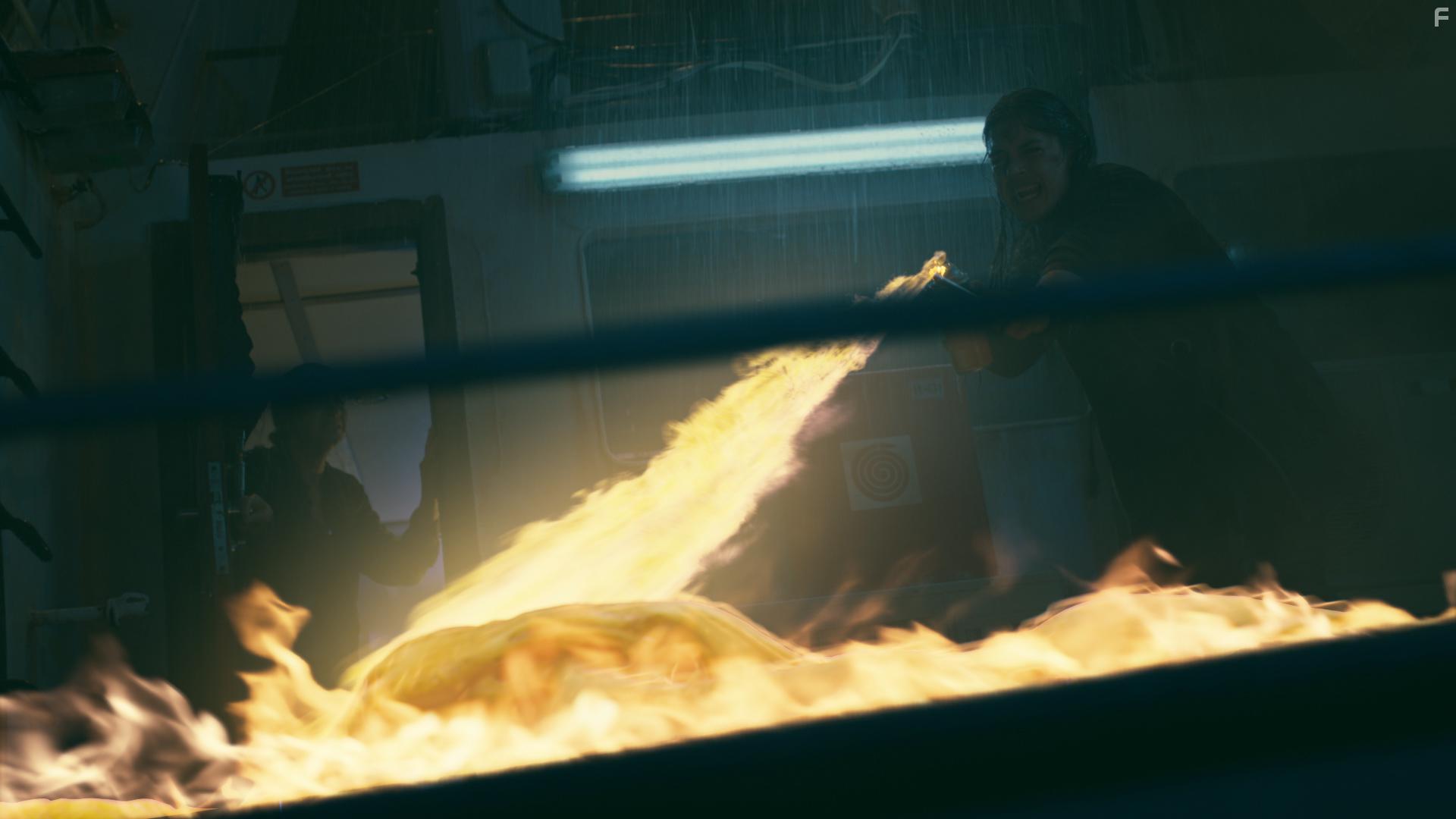 Nikohl Boosheri and Christia Visser in Dead in the Water (2018)