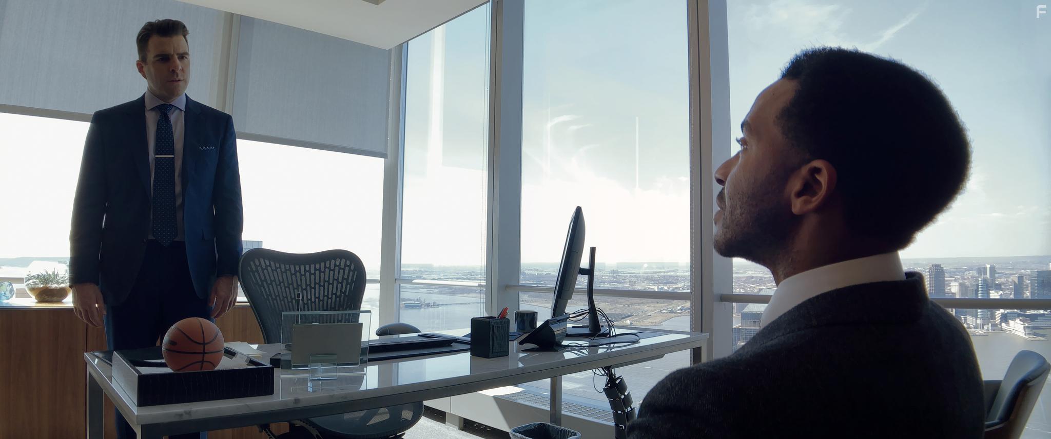 Zachary Quinto and Andre Holland in High Flying Bird (2019)