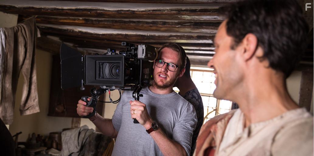 Matthew on the set of The Isle, with Alex Hassell