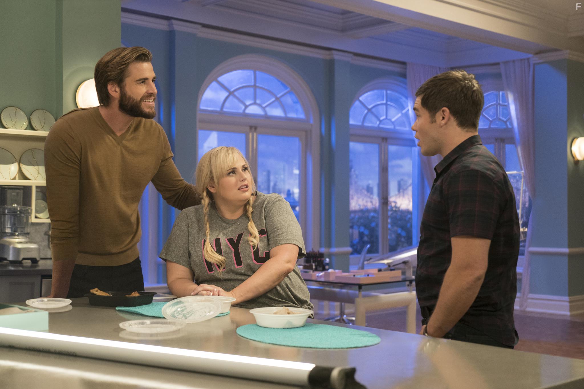 Rebel Wilson, Adam Devine, and Liam Hemsworth in Isn't It Romantic (2019)