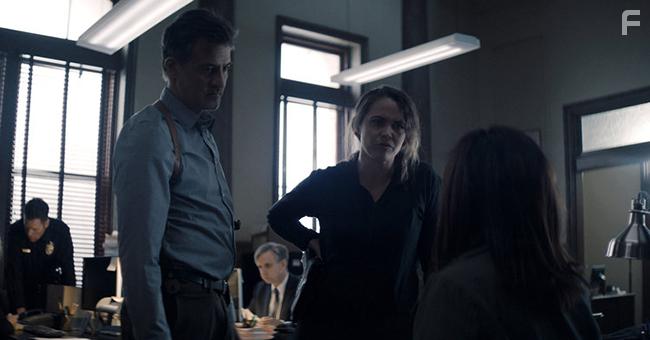 Ross Partridge, Christine Woods, and Karen Fukuhara in Stray (2019)