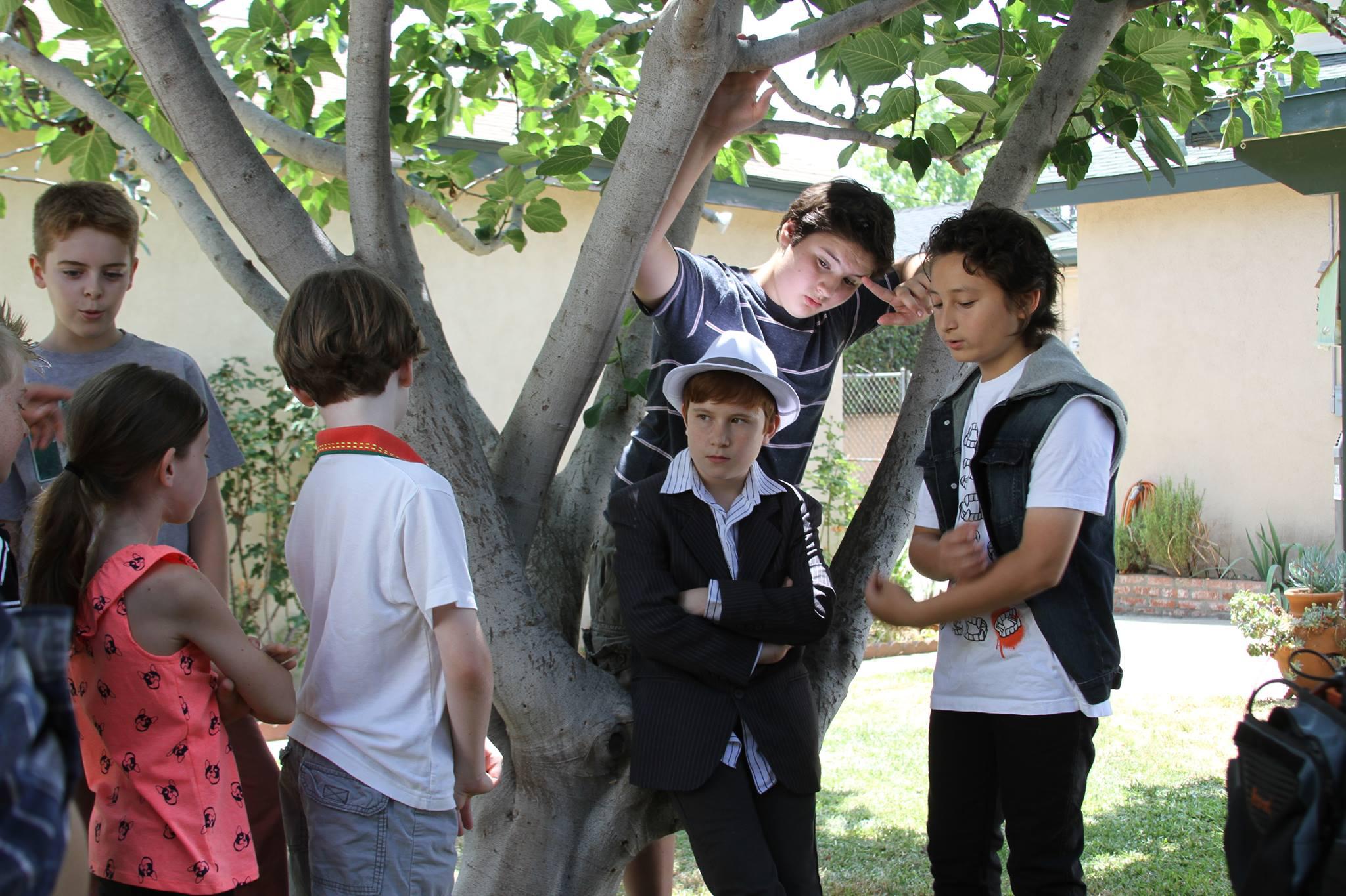 Grant on location for "How to Beat a Bully"
