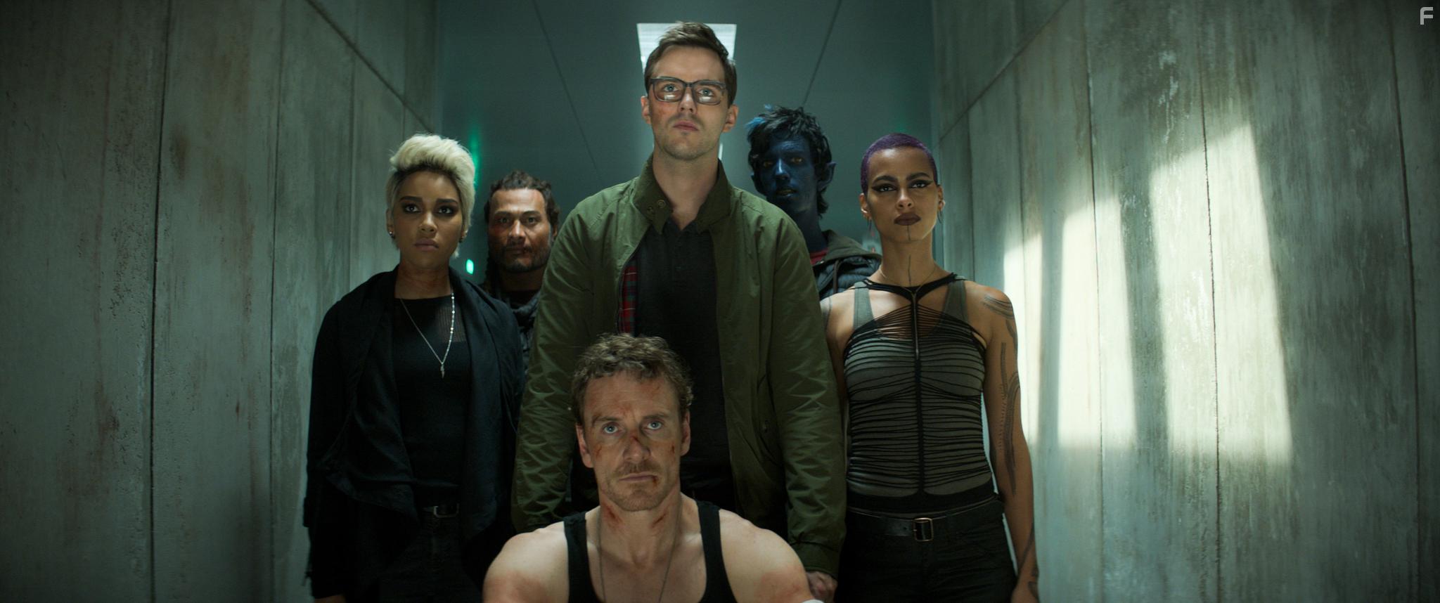 Nicholas Hoult, Michael Fassbender, Andrew Stehlin, Kodi Smit-McPhee, Alexandra Shipp, and Kota Eberhardt in Dark Phoenix (2019)