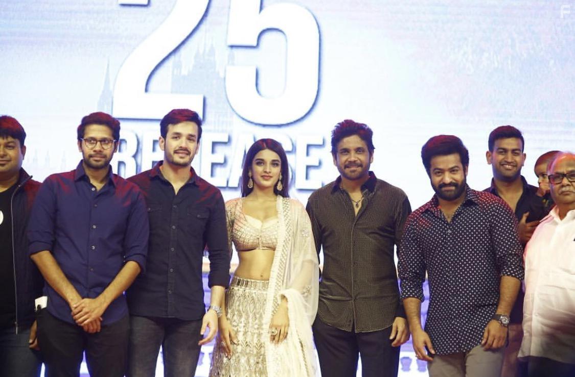 Akhil Akkineni and Nidhhi Agerwal in Mr. Majnu (2019)