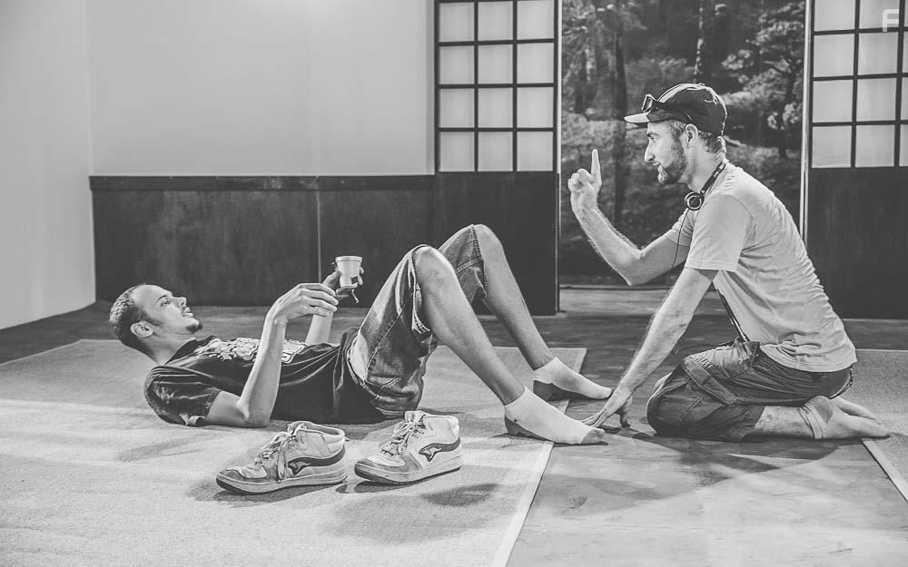 Aaron McCann and A.J. Coultier in Top Knot Detective (2017)