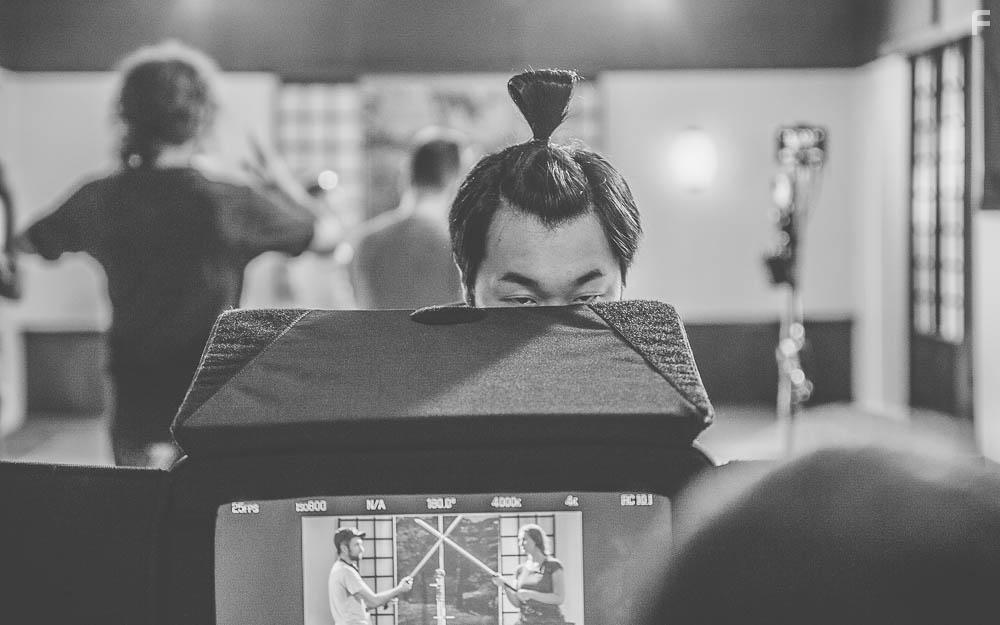 Aaron McCann and Toshi Okuzaki in Top Knot Detective (2017)