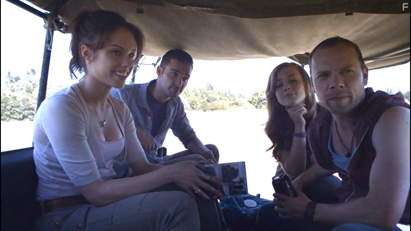Brendan Fletcher, Andrew Dunbar, Stephanie Bennett, and Melissa Roxburgh in Leprechaun: Origins (2014)