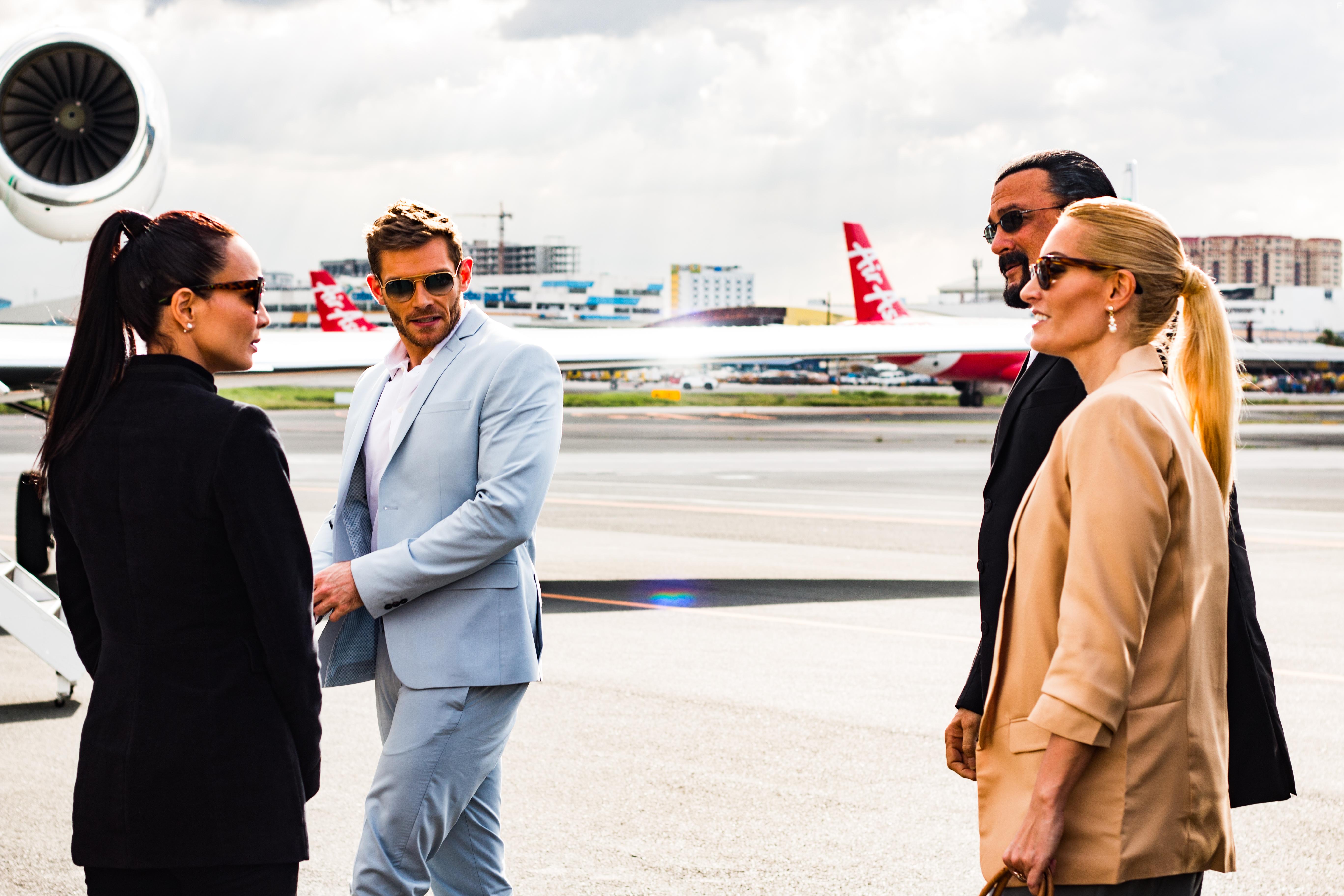 Steven Seagal, Sonia Couling, Jai Day, and Evgeniya Akhremenko in General Commander (2019)