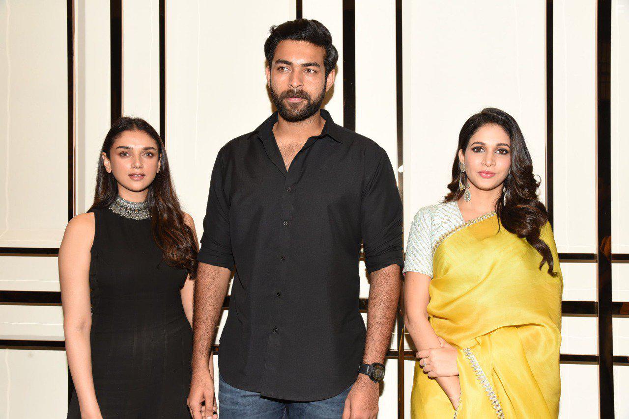 Aditi Rao Hydari, Lavanya Tripathi, and Varun Tej at an event for Antariksham 9000 kmph (2018)