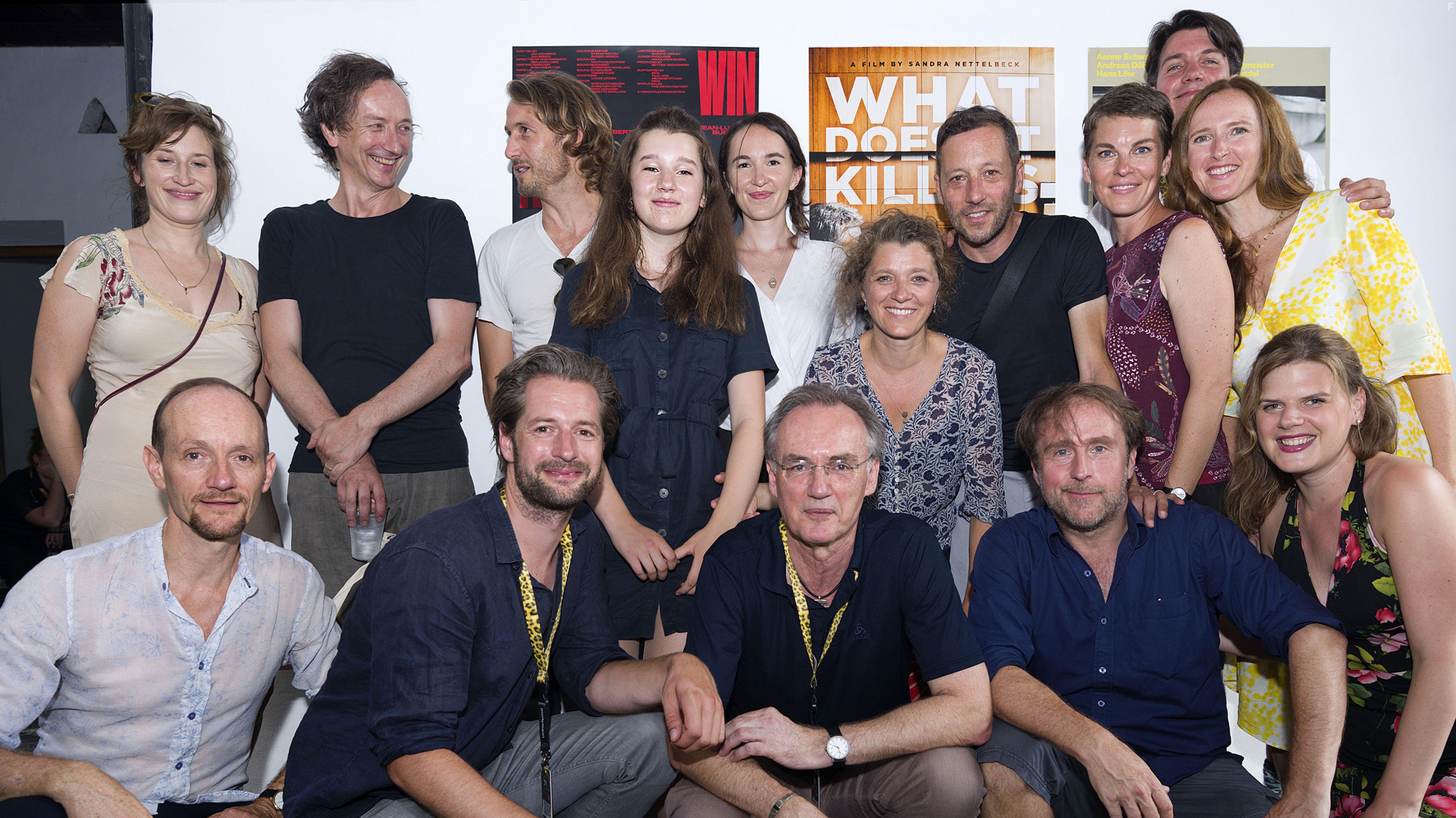 Oliver Broumis, Deborah Kaufmann, Victoria Mayer, Sandra Nettelbeck, Bjarne Mdel, Jochen Laube, Volker Bertelmann, and Michael Ihnow at an event for Was uns nicht umbringt (2018)