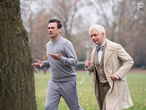 Jon Hamm and Michael Sheen in Good Omens (2019)
