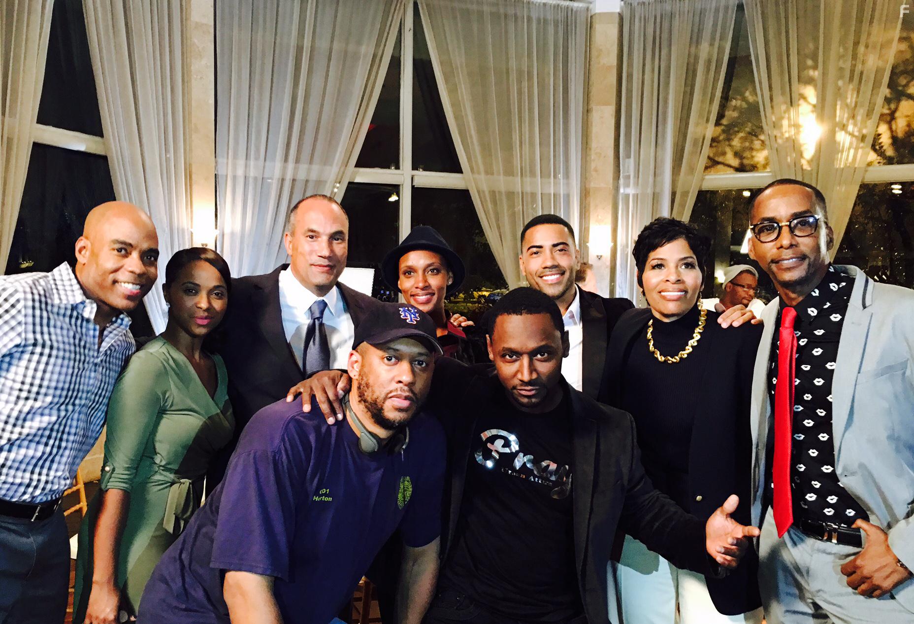 Miguel A. Nez Jr., Roger Guenveur Smith, Usman Sharif, Brad James, Warren Pemberton, LaKeta Booker, Barin Nelyse, and Altovise Lawrence in The Other Side (2018)