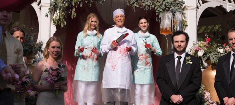 Richard Chamberlain, Celesta Hodge, and Reid Cox in Nightmare Cinema (2018)