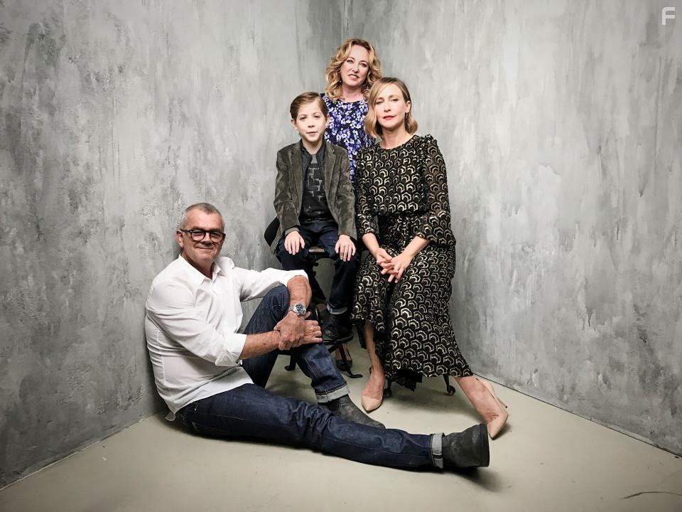 Virginia Madsen, Vera Farmiga, Jordan Roberts, and Jacob Tremblay at an event for Burn Your Maps (2016)