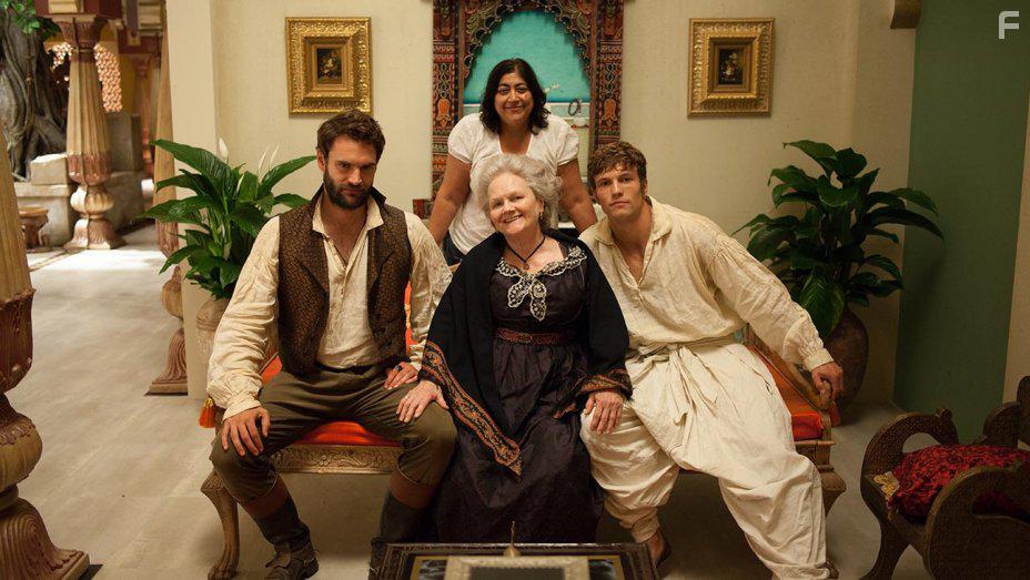 Gurinder Chadha, Lesley Nicol, Tom Bateman, and Leo Suter in Beecham House (2019)