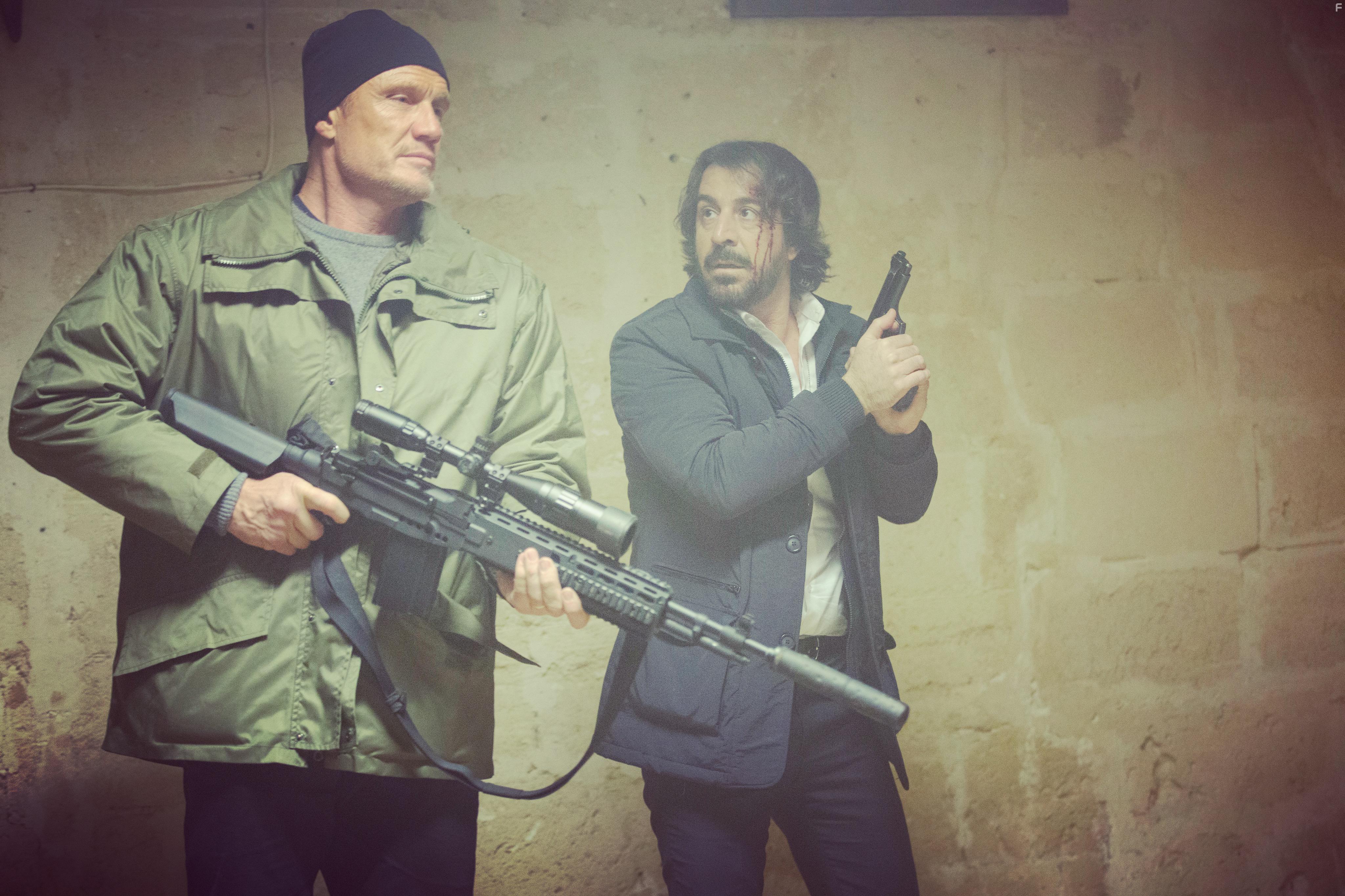 Dolph Lundgren and Marco Mazzoli in The Tracker (2019)