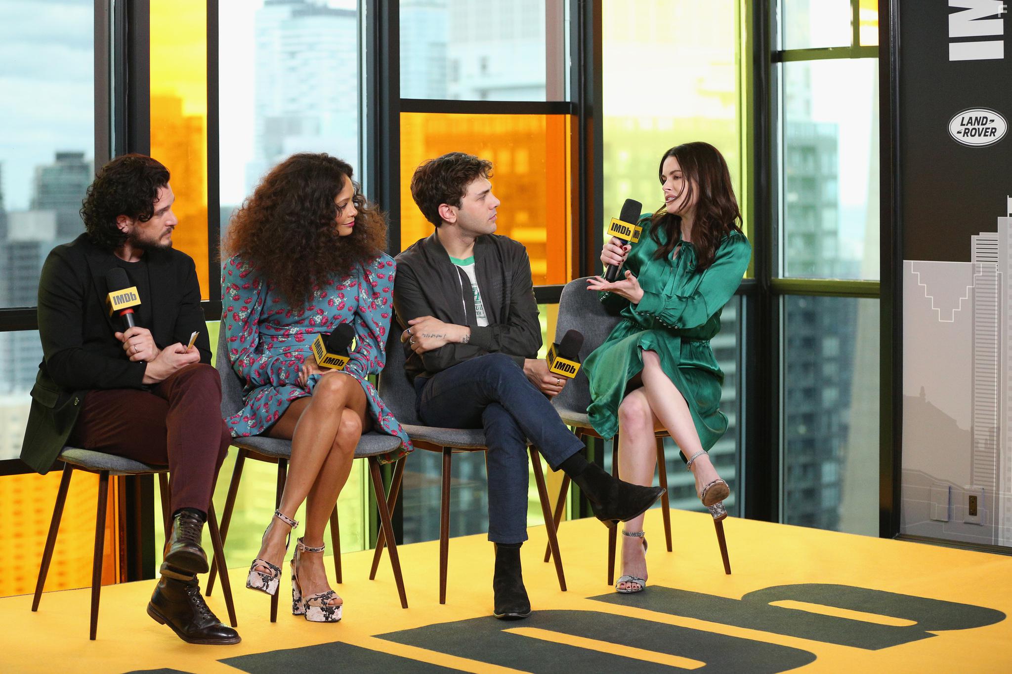 Xavier Dolan, Emily Hampshire, Thandie Newton, and Kit Harington at an event for The Death and Life of John F. Donovan (2018)