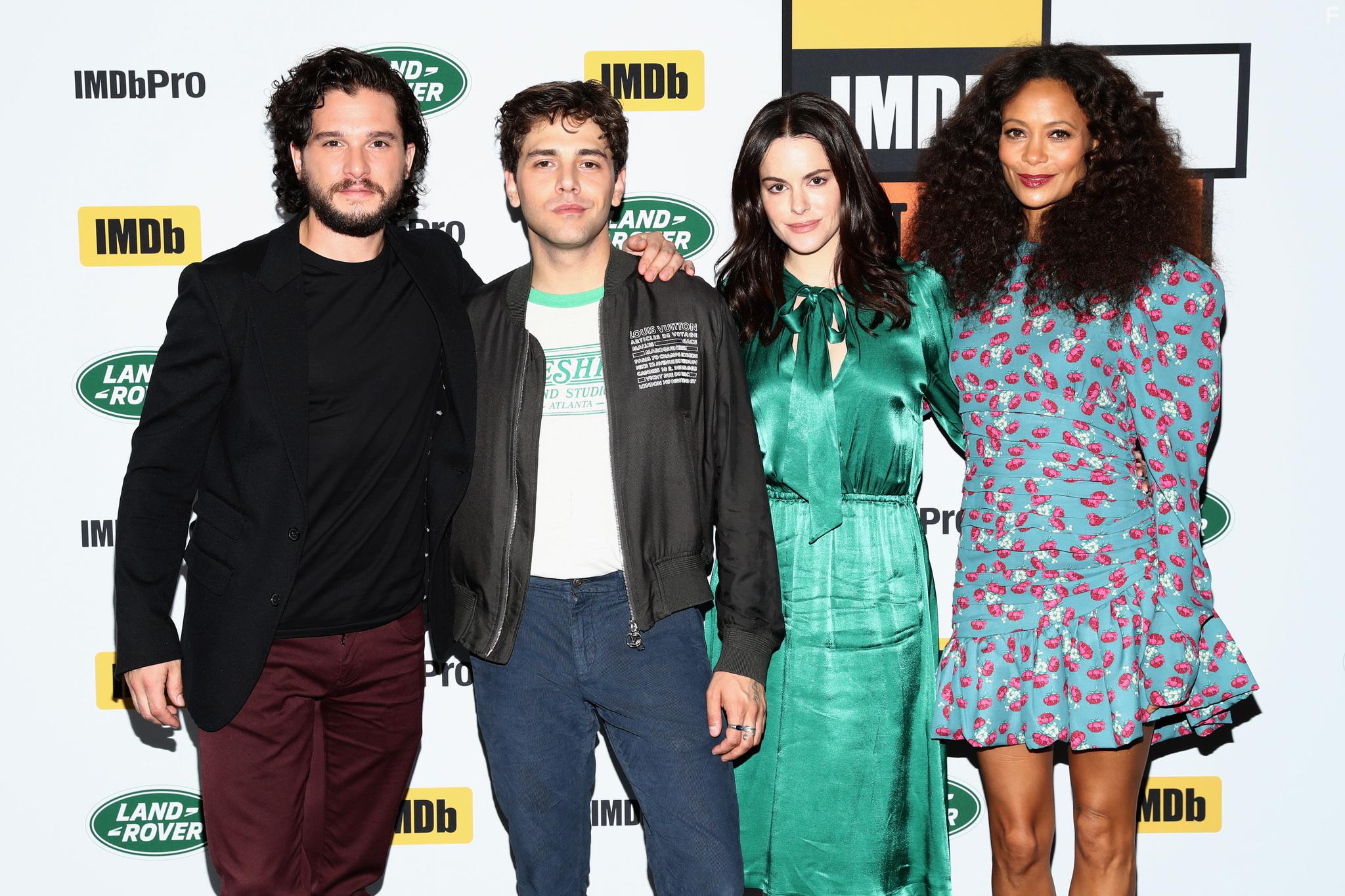 Xavier Dolan, Emily Hampshire, Thandie Newton, and Kit Harington at an event for The Death and Life of John F. Donovan (2018)