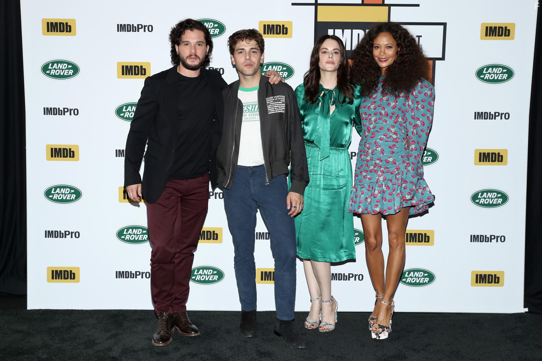 Xavier Dolan, Emily Hampshire, Thandie Newton, and Kit Harington at an event for The Death and Life of John F. Donovan (2018)