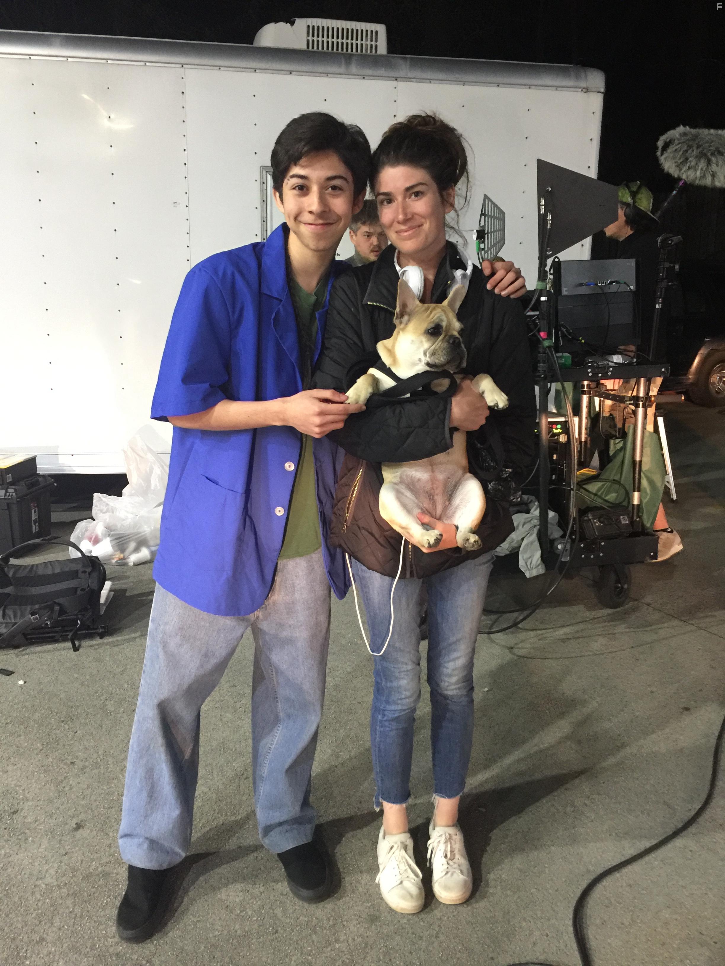 As Dennis aka Baby Joker with Director Laura and Chops on the set of " Family"